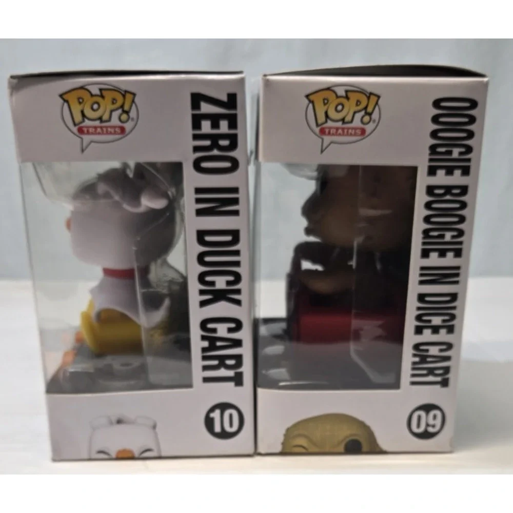 Funko Pop! Trains Disney Zero In Duck Cart #10 + Oogie Boogie In Dice Cart #09
